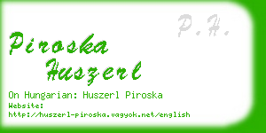 piroska huszerl business card